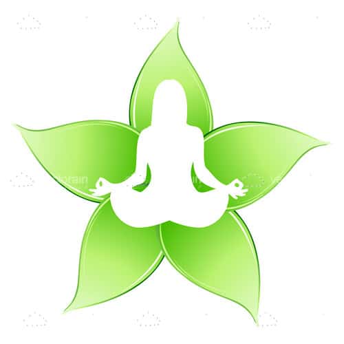 Silhouette of Person in Yoga Position on Flower